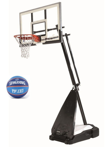 Tablero Basket Spalding Basquet Pro 54 ´´ Vidrio Rellenable Aro Acero N° 7 Altura Regulable + Red