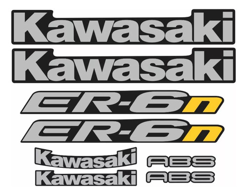 Kit Adesivos Emblema Kawasaki Er-6n Er6n 2005 Er605p