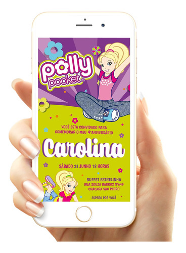 Convite Personalizado Digital Polly Pocket