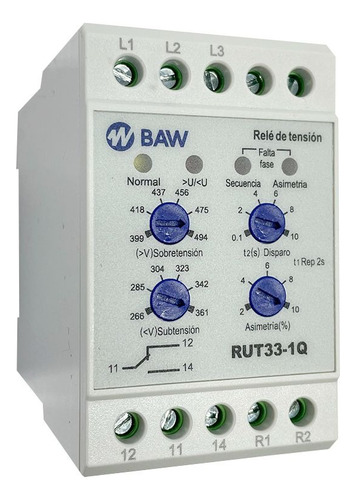 Rele Protector Tensión Trifásico Analogico Baw Rut33-1q
