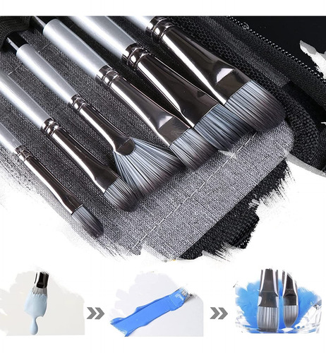 17 Pcs Kit De Pinceles Para Pintura Acrilica,profesionales