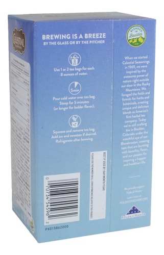 Celestial Seasonings Té Cold Brew Negro Y Limón 18 Bolsas