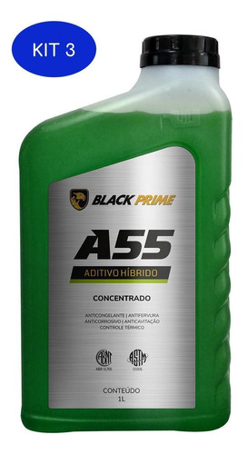 Kit 3 Aditivo A55 Concentrado Black Prime Verde 1l