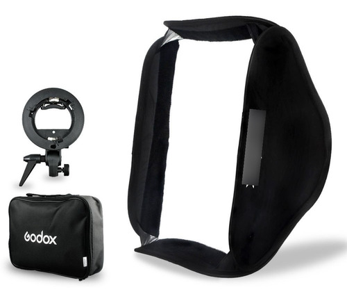 Softbox Godox 40x40cm  + Estuche + Bracket Tipo S Bowens 