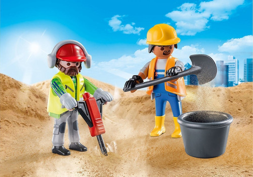 Imagem 3 de 3 de Playmobil - Pack 2 Figuras Trabalhadores Da Construção 70273