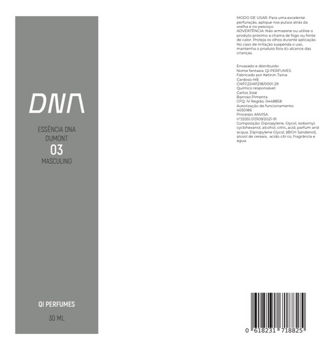 Tendência Olfativa Two One Two Maculino, (dna Dumont 03)