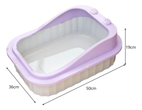 Caja De Arena Abierta Para Gatos, Inodoro Duradero, Violeta