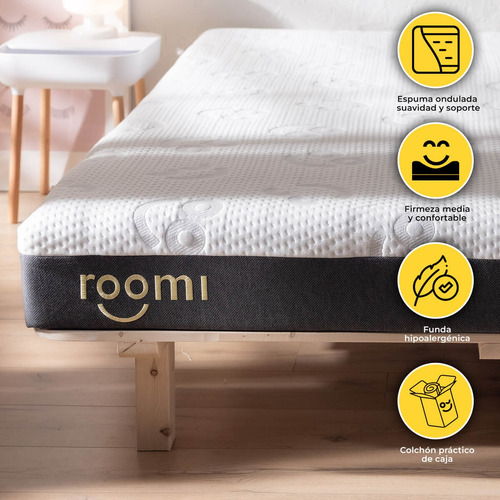 Colchón King Size Roomi Smile Memory Foam + Base Eléctrica