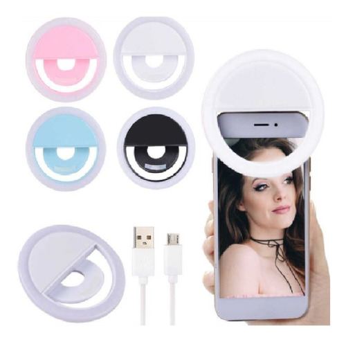 Aro Luz Led Selfie Celular Tablet Pc Linterna Anillo 8.5 Cm