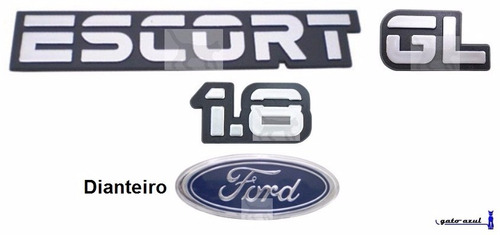 Emblema Escort 1.8 Gl + Ford - 1987 À 1992 - Modelo Original