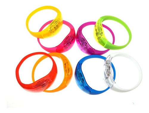 450 Unid. Pulseiras De Led Pisca Conforme Batida Da Musica