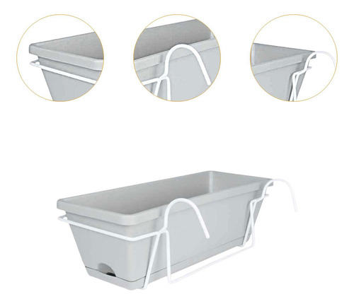 Maceta Colgante, Soporte Para De Jardín, Gris Claro