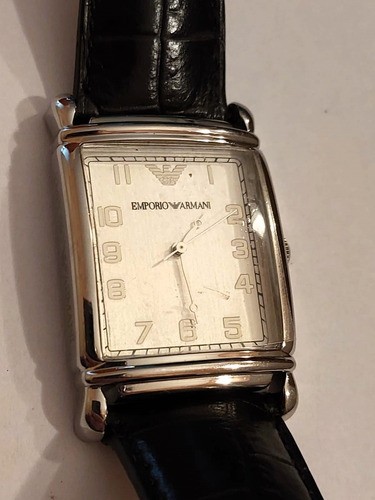 Reloj Armani Caballero Quartz Ar 0231 Art Deco Inmaculado! (Usado)