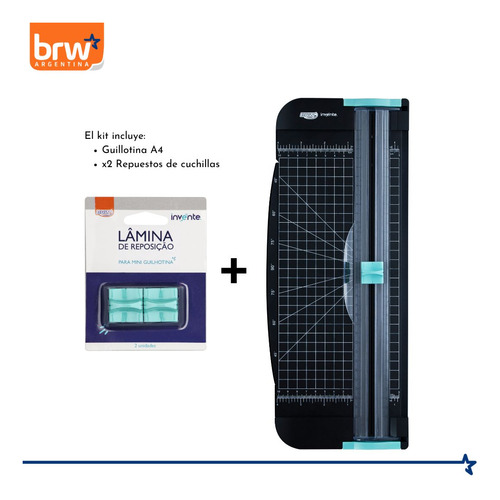 Guillotina Brw Cizalla Rotativa Papel A4 Portátil + Repuesto