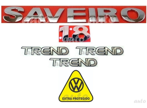 Emblemas Saveiro 1.8 Extra + Três Trend - G4 - 2006 À 2010