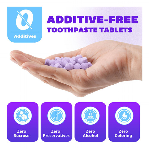 Las Pastas Dentales Moradas F En Tabletas Blanquean Los Dien