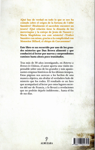 Retorno a Rennes-le-Château, de Sabarich Pérez, Enric. Enigma Editorial Almuzara, tapa blanda en español, 2022
