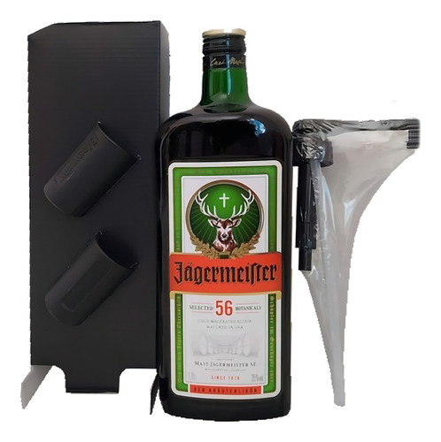Kit Jagermeister 1,75l + 2 Shot Glasses + Pump
