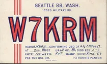 Comprar Tarjeta Qsl - De W7krm  A Lu6ha (año 1947)