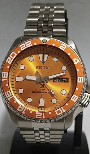 Reloj Automático Seiko Prospex Diver's Gmt 200m Plateado Naranja Naranja (Usado)
