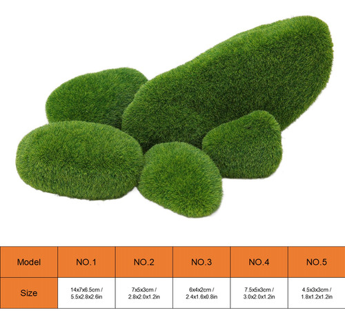 Piedras Verdes Cubiertas De Musgo, Rocas Artificiales Decora