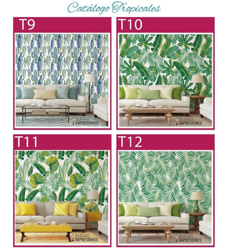 Imagen 7 de 10 de Vinilos Decorativos Pared Empapelado Tropical Piedra Madera