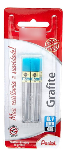 Grafite Pentel 0,7mm 4b Hi-polymer Kit Com 2 Tubos