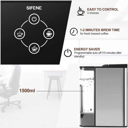 Cafetera 3 En 1 Rápida Para Té Y Café 50 Oz 1150 W Negra