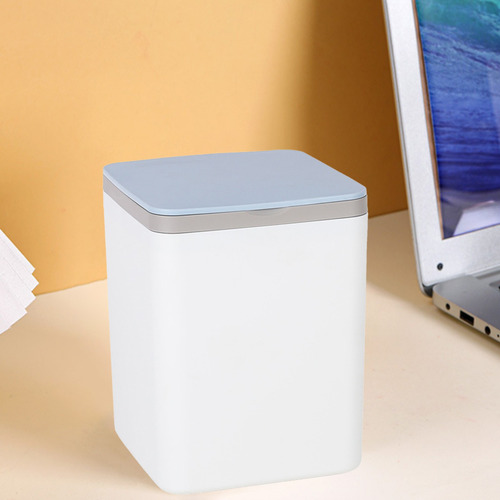 Cubo De Basura De Escritorio B Con Tapa, Escritorio Pequeño