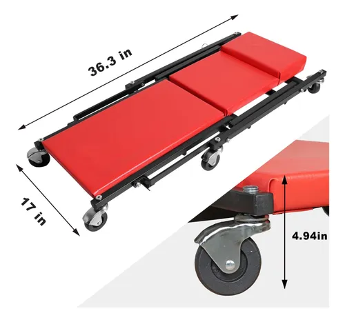 Creeper Automotriz Plegable Rolling, Movilidad Y Confort