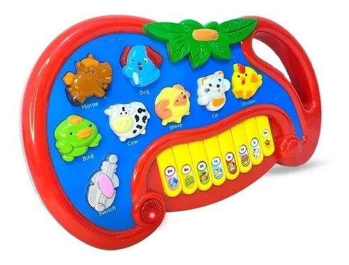 Brinquedo teclado infantil com som dos animais e música