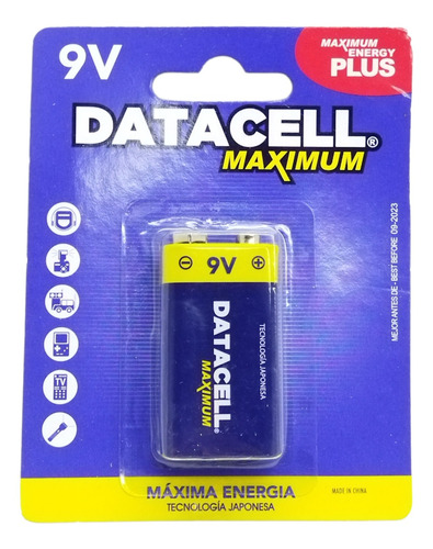 Pila Batería 9 Voltios Datacell Multiproposito Japonesa 9v