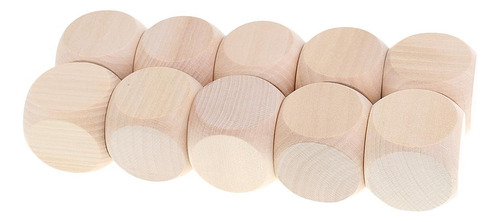 Conjunto De 10 Peças De Dados Em Branco De Madeira Para