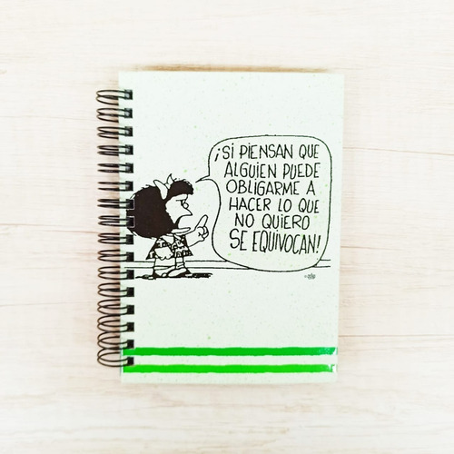 Imagen 1 de 3 de Cuaderno A6 Rayado Mafalda Protesta - Si Piensan Tapa Dura