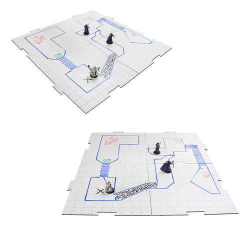 Grid De Batalha Modular Riscável 4 Peças Rpg Battle Grid D&d