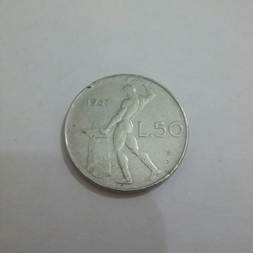 Moneda De Italia 50 Liras Año 1967