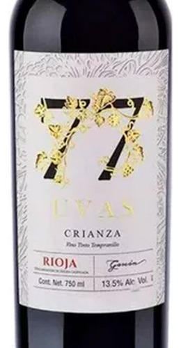 Pack De 2 Vino Tinto 77 Uvas Crianza Tempranillo 13.5º 750 M