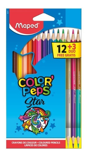 Colores Maped Color'peps + 3 Doble Punta (duo) X12 Colores