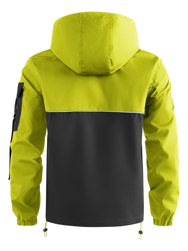 Chaqueta Exterior Con Capucha Y Bloques De Color Para Hombre
