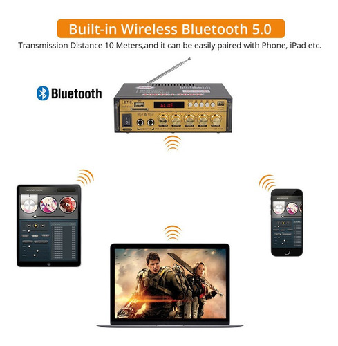 Amplificador Estéreo Bt-198e Audio Power