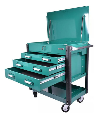 Carro Tipo Gabinete Com 4 Gavetas St95119sc Sata Cor Verde