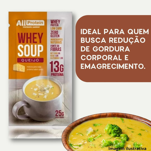 Caixa De Whey Soup Queijo 12 Unidades De 25g - All Protein