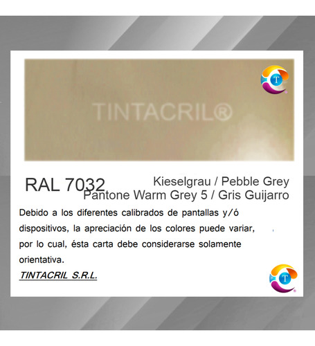 Esmalte Sintético Ral 7032 X 3.6 Lts. Gris Guijarro Brillante