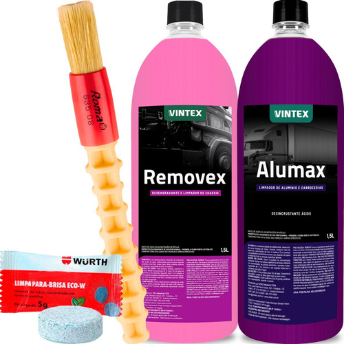 Alumax Limpa Alumínio + Removex Para Chassi + Pincel Externo