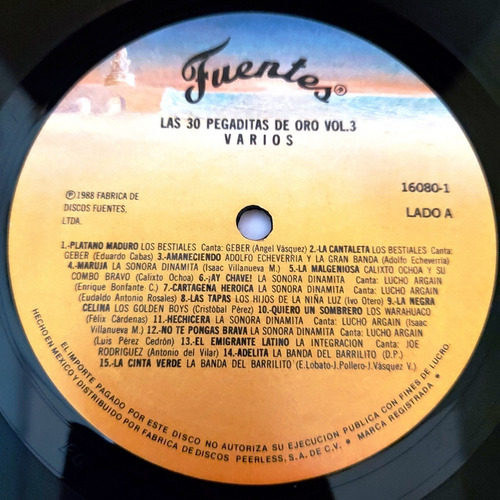 Varios Artistas - Las 30 Pegaditas De Oro Vol.3 Lp