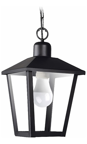 Farol Trapezoidal  C/ Cadena Y Florón De Hierro Y Vidrio 