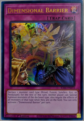 Yu-gi-oh! Tcg Dimensional Barrier  Ra01-en072 1st Ed Ultra 