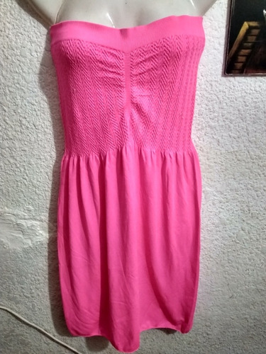 Vestido Straples,solera Microfibra Fucsia Dama Nuevo 