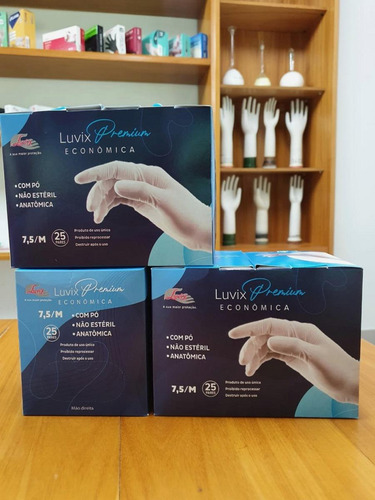 Super Luvas Procedimento Látex - Cx/50 P - Luvix Premiun