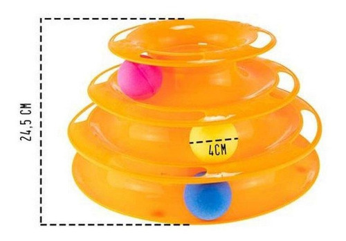 Juguete Para Gatos Interactivo Juego Torre Con Pelotas Naranja